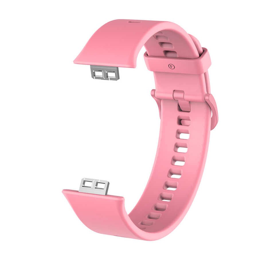 Huawei Watch Fit Silikon Kordon Soft ve Pürüzsüz Yüzey Tasarımlı (KRD-43) Pembe