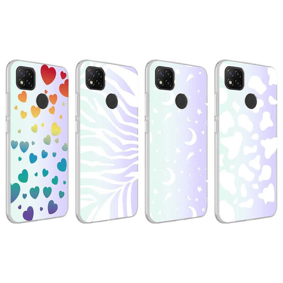 Xiaomi Redmi 9C Kılıf HEPTEKİLETİŞİM M-Blue Desenli Kapak