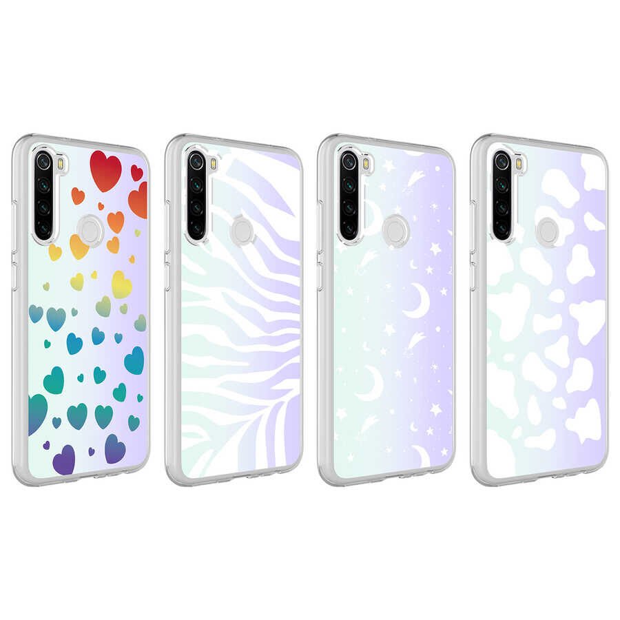 Xiaomi Redmi Note 8 Kılıf HEPTEKİLETİŞİM M-Blue Desenli Kapak