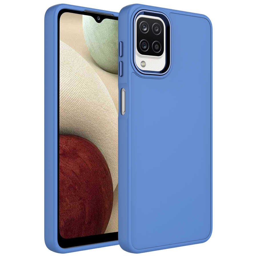 Samsung Galaxy M32 Kılıf Metal Çerçeve ve Buton Tasarımlı Silikon HEPTEKİLETİŞİM Luna Kapak