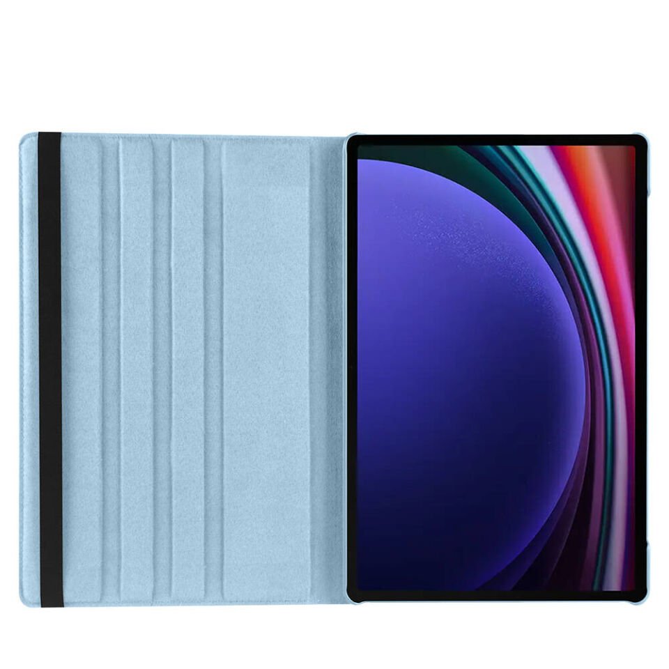 Samsung Galaxy Tab S9 Ultra SM-X910 Dönebilen Kalemli Standlı 360 Tam Korumalı Tablet KIlıf (D-T) Mor