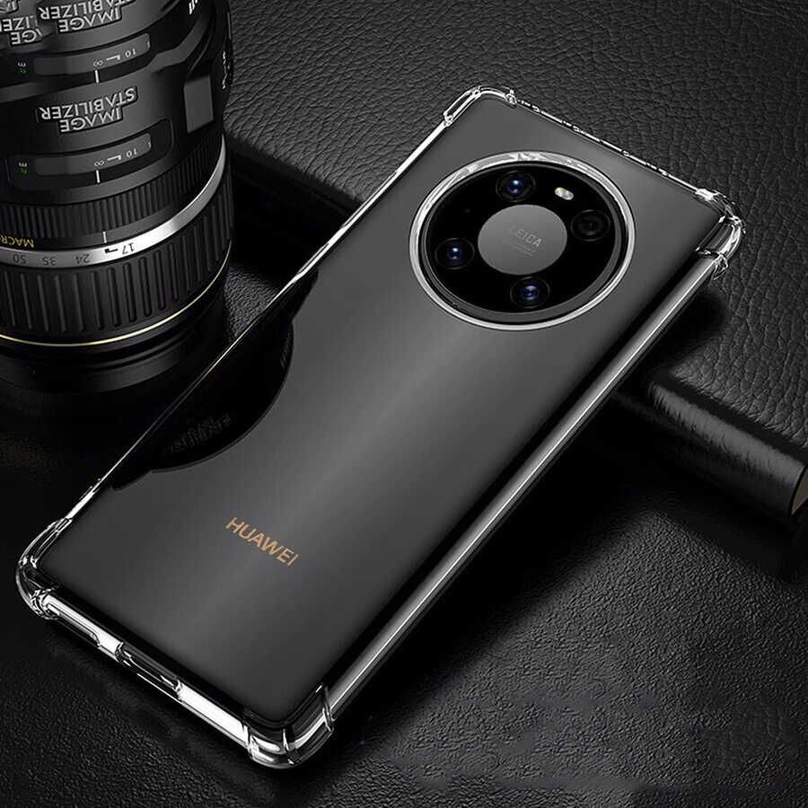 Huawei Mate 40 Pro Şeffaf Kılıf Köşelerde Darbelere Karşı Ultra Kalınlık (ANTİSHOCK) Renksiz