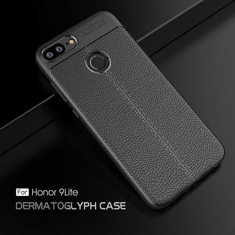 Huawei Honor 9 Lite Kılıf Deri Görünümlü Renk Atmayan Dayanaklı Silikon Kapak (NİSS) Lacivert
