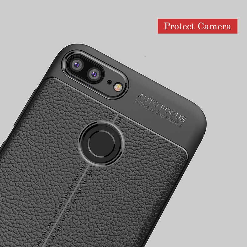 Huawei Honor 9 Lite Kılıf Deri Görünümlü Renk Atmayan Dayanaklı Silikon Kapak (NİSS) Lacivert