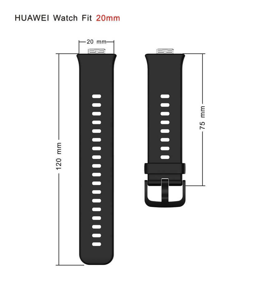 Huawei Watch Fit Silikon Kordon Soft ve Pürüzsüz Yüzey Tasarımlı (KRD-43) Sarı