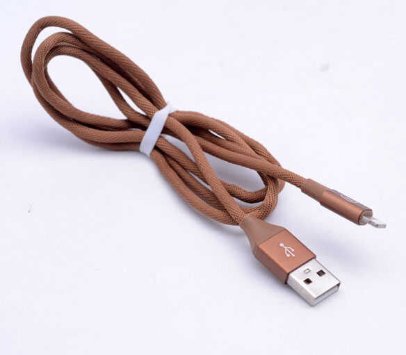 Metal Uçlu Lightning Usb Kablo Kahverengi