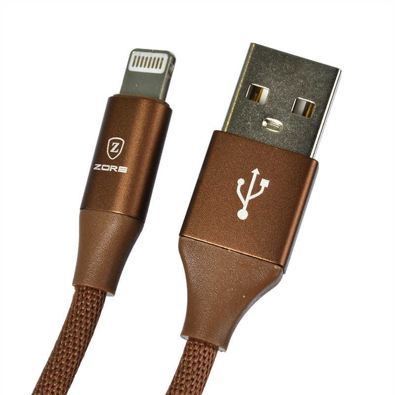 Metal Uçlu Lightning Usb Kablo Kahverengi