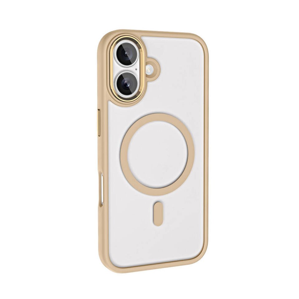 Apple iPhone 16 Kılıf Kamera Çıkıntılı Şarj Destekli Renkli Hassas Butonlu Kapak (Krom-Mag) Gümüş