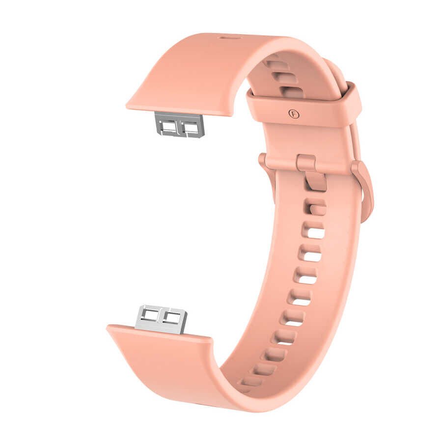 Huawei Watch Fit Silikon Kordon Soft ve Pürüzsüz Yüzey Tasarımlı (KRD-43) Pembe Açık