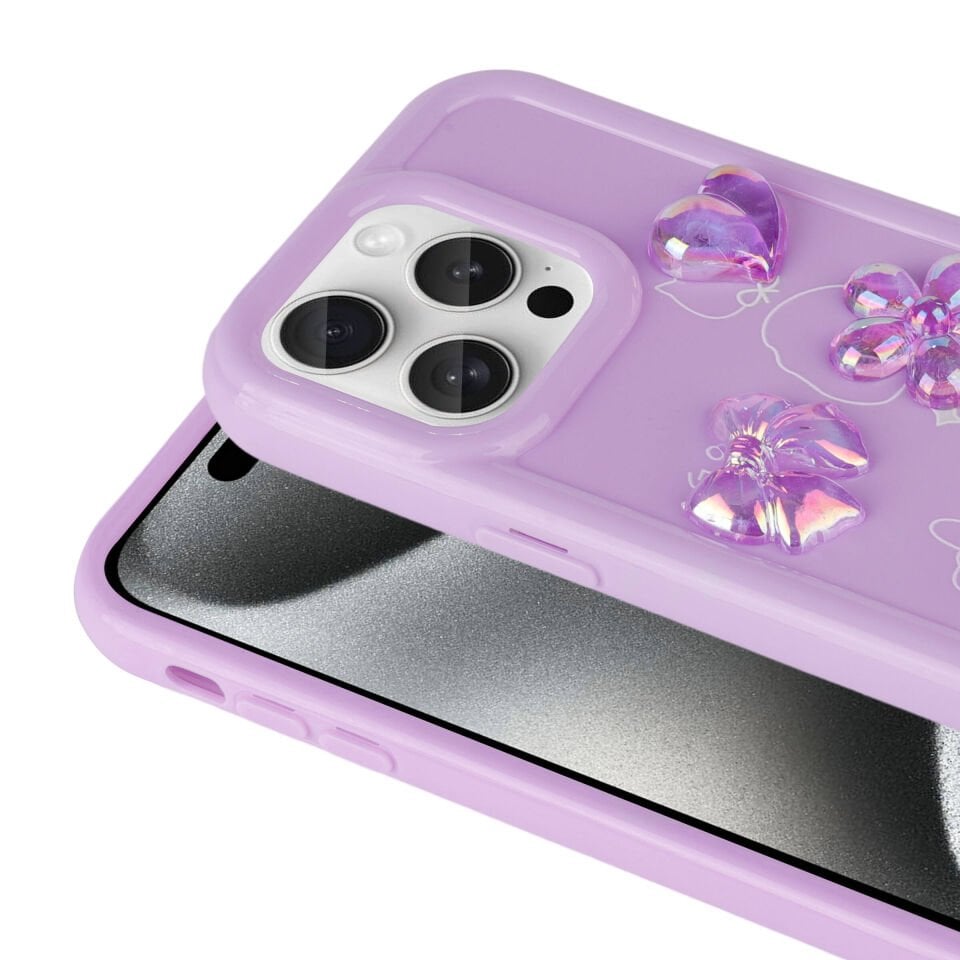 Apple  iPhone 15 Pro Kılıf Kamera Korumalı Kabartma Figürlü Parlak Silikon Kapak (Toys) Beyaz