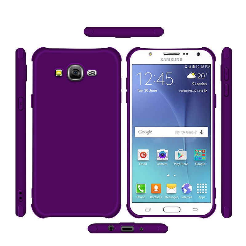 Samsung Galaxy J7 Sililkon Mat Soft Yüzeyli Kapak (NEVA) Mor