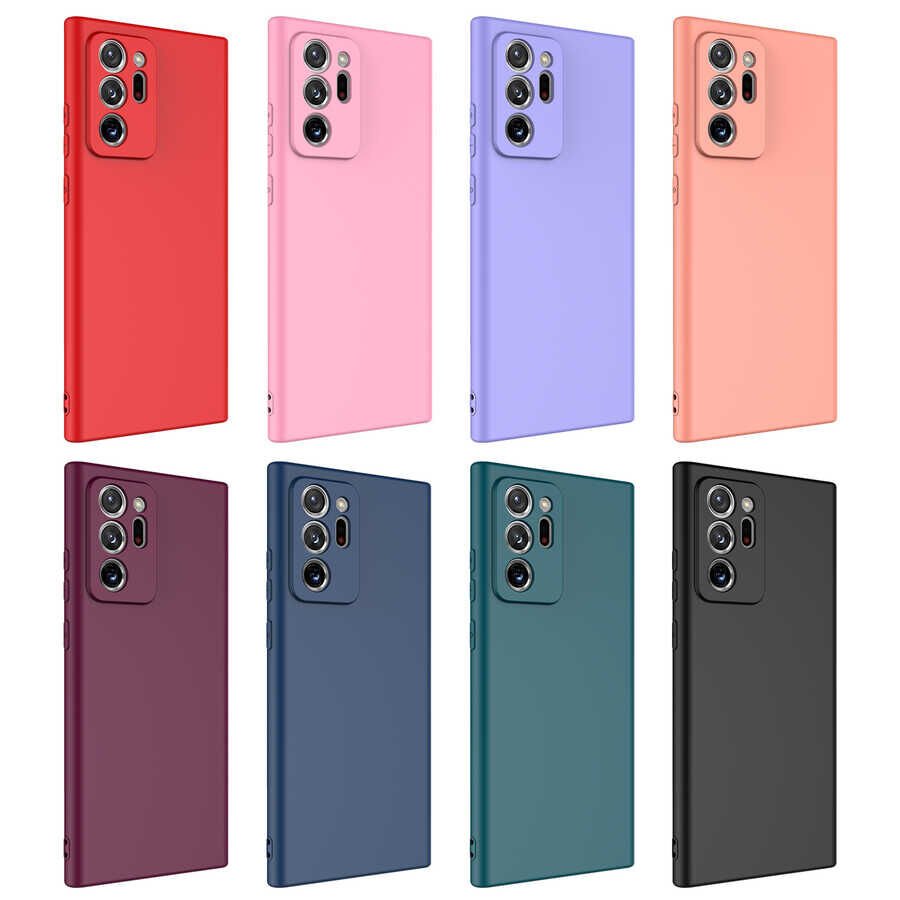 Samsung Galaxy Note 20 Ultra Kadife İç Yüzey Yumuşak Dokulu Kamera Korumalı İnce Kapak (MARA) Turuncu