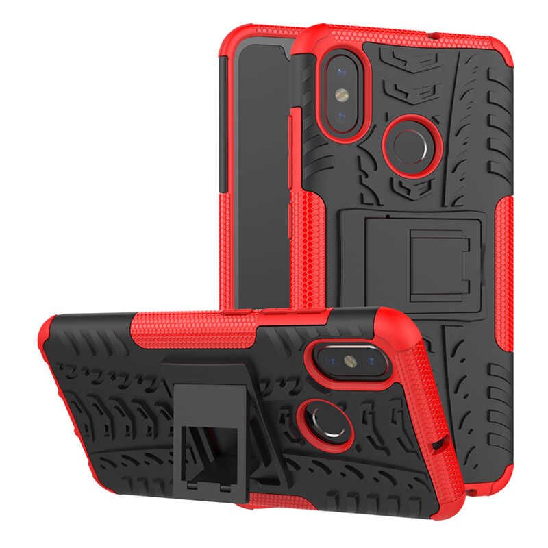 Xiaomi Mi 8 Kılıf Standlı Korunaklı Silikon Kapak (hibrit) Beyaz