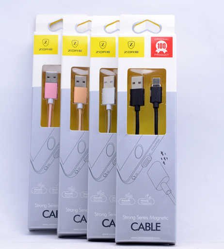 Metal Manyetic Uçlu Lightning Usb Kablo Gri