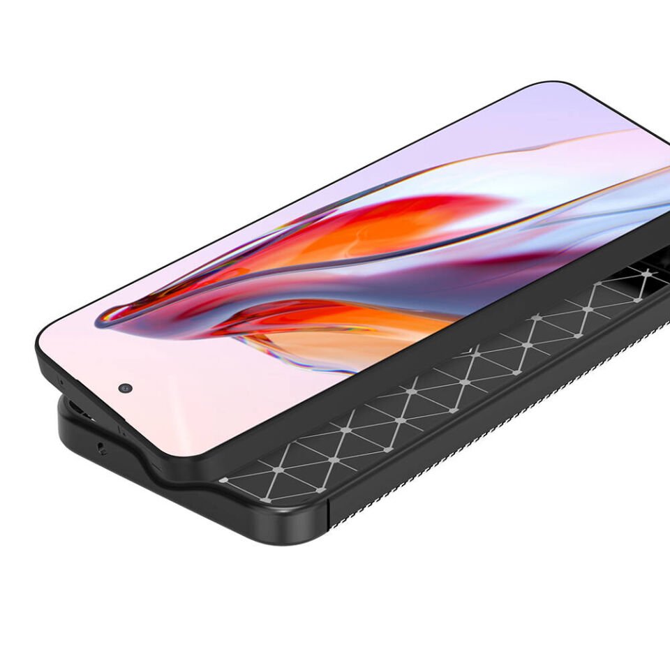 Samsung Galaxy A55 Kılıf Kamera Çıkıntılı Karbon Fiber Dokulu Renk Atmaz Kapak (NEGRO) Siyah