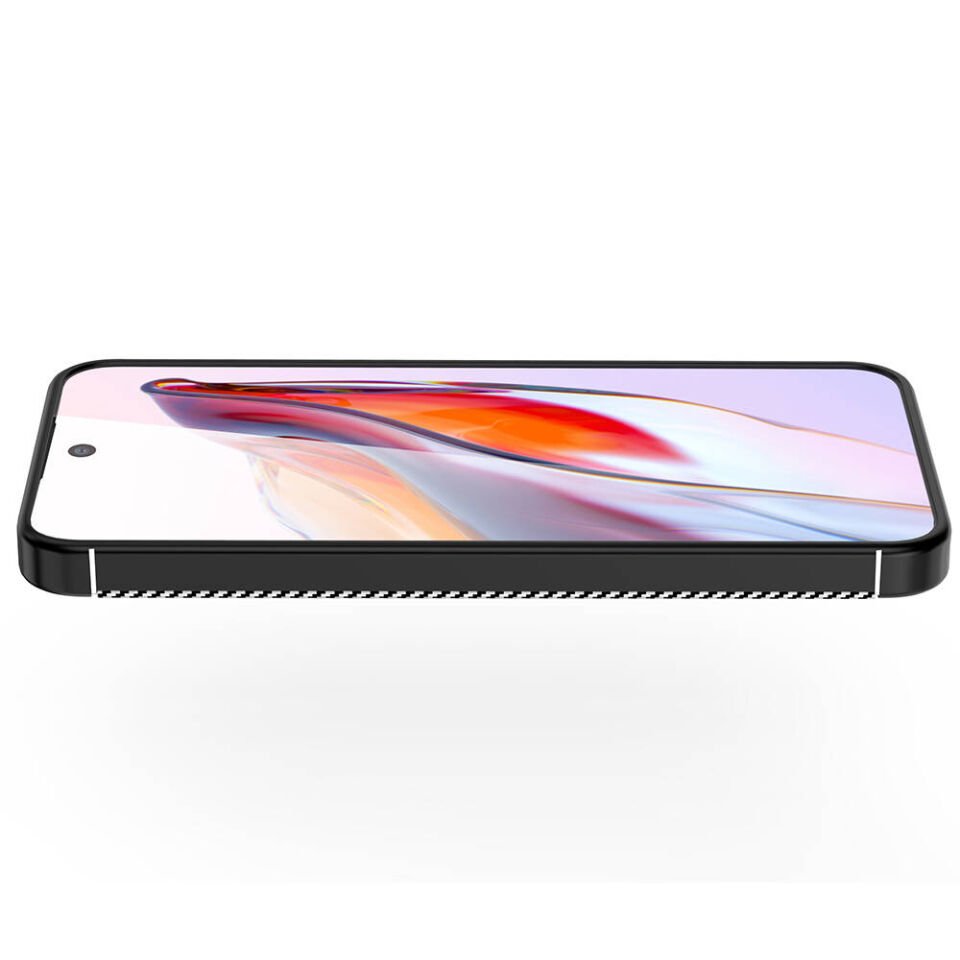 Samsung Galaxy A55 Kılıf Kamera Çıkıntılı Karbon Fiber Dokulu Renk Atmaz Kapak (NEGRO) Siyah