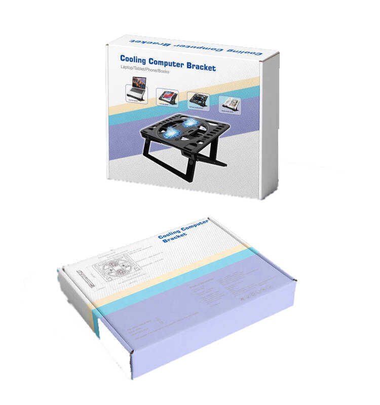 Soğutucu Fanlı Laptop Standı 2'li Sessiz Çalışan Fan Dizaynı (HZ-01) Siyah