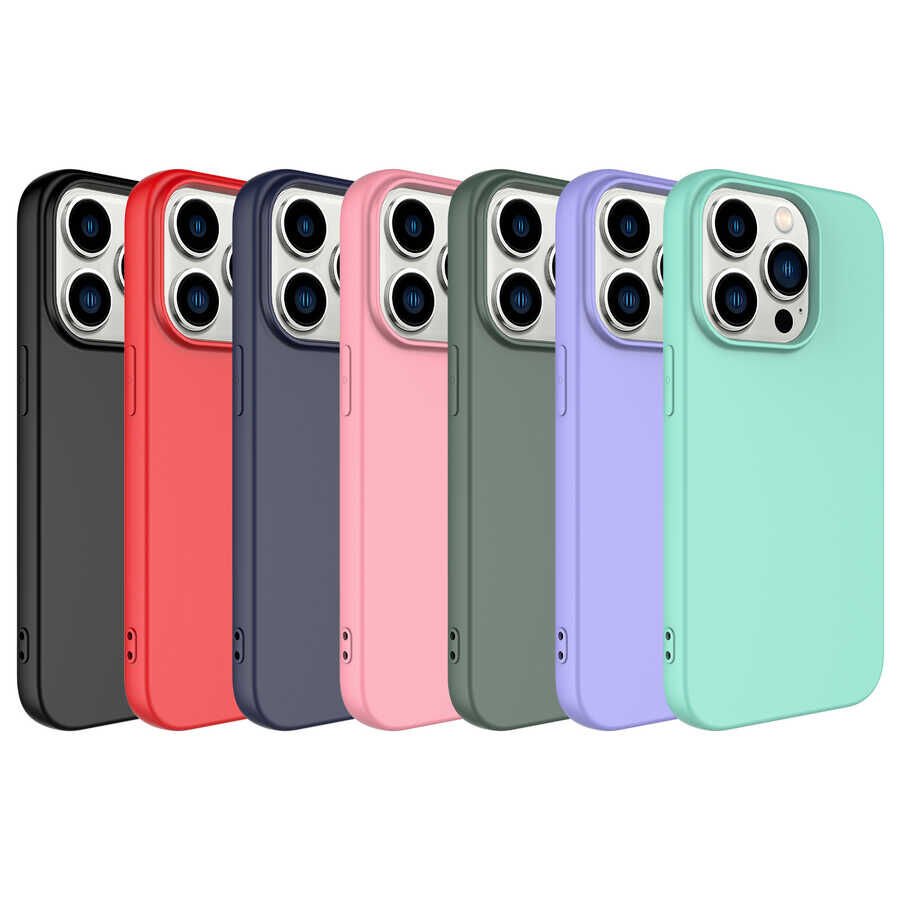 Apple  iPhone 14 Pro Max Kadife İç Yüzey Yumuşak Dokulu Kamera Korumalı İnce Kapak (MARA) Lacivert