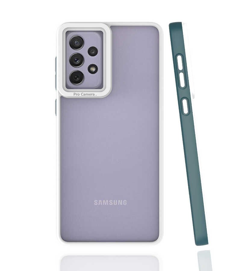 Samsung Galaxy A73 Kapak Mat Yüzeyli Kamera Korumalı Renkli Silikon Kılıf (MİMA) Koyu Yeşil