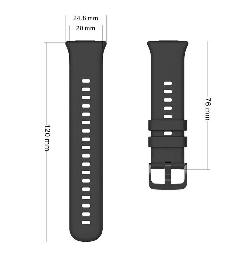 Huawei Watch Fit 2 Silikon Kordon Soft ve Pürüzsüz Yüzey Tasarımlı (KRD-43) Gri