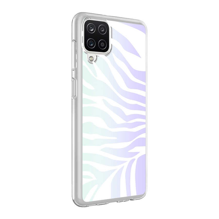 Samsung Galaxy A12 Kılıf HEPTEKİLETİŞİM M-Blue Desenli Kapak