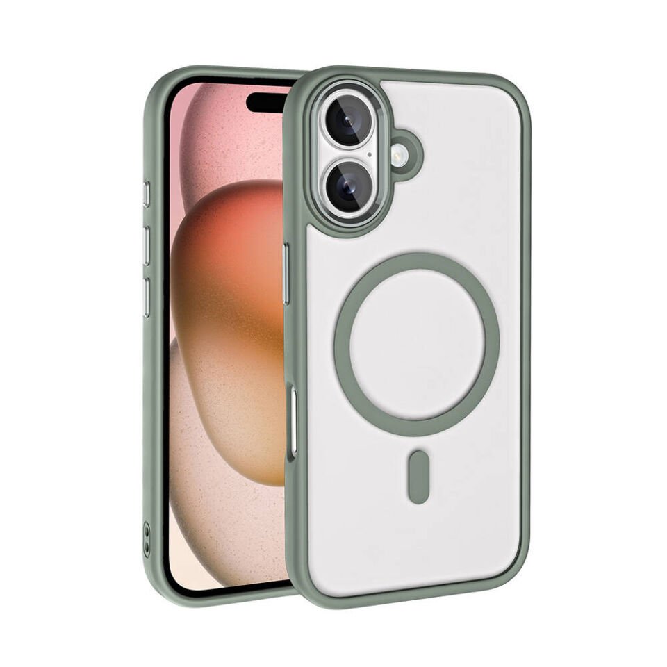 Apple iPhone 16 Plus Kılıf Kamera Çıkıntılı Şarj Destekli Renkli Hassas Butonlu Kapak (Krom-Mag) Titanyum-Gri