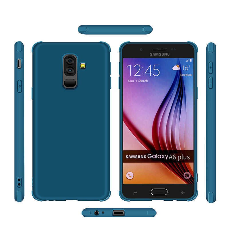 Samsung Galaxy A6 Plus 2018 Sililkon Mat Soft Yüzeyli Kapak (NEVA) Petrol Mavi