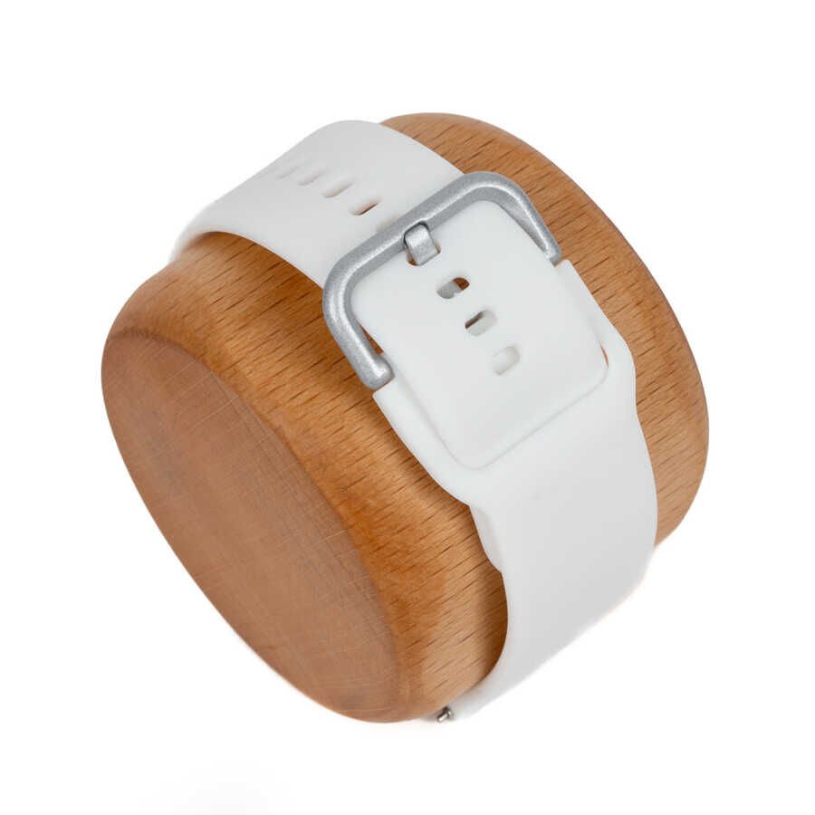 Samsung Galaxy Watch 46mm Silikon Kordon Soft ve Pürüzsüz Yüzeyli Kordon (Klasik) Beyaz