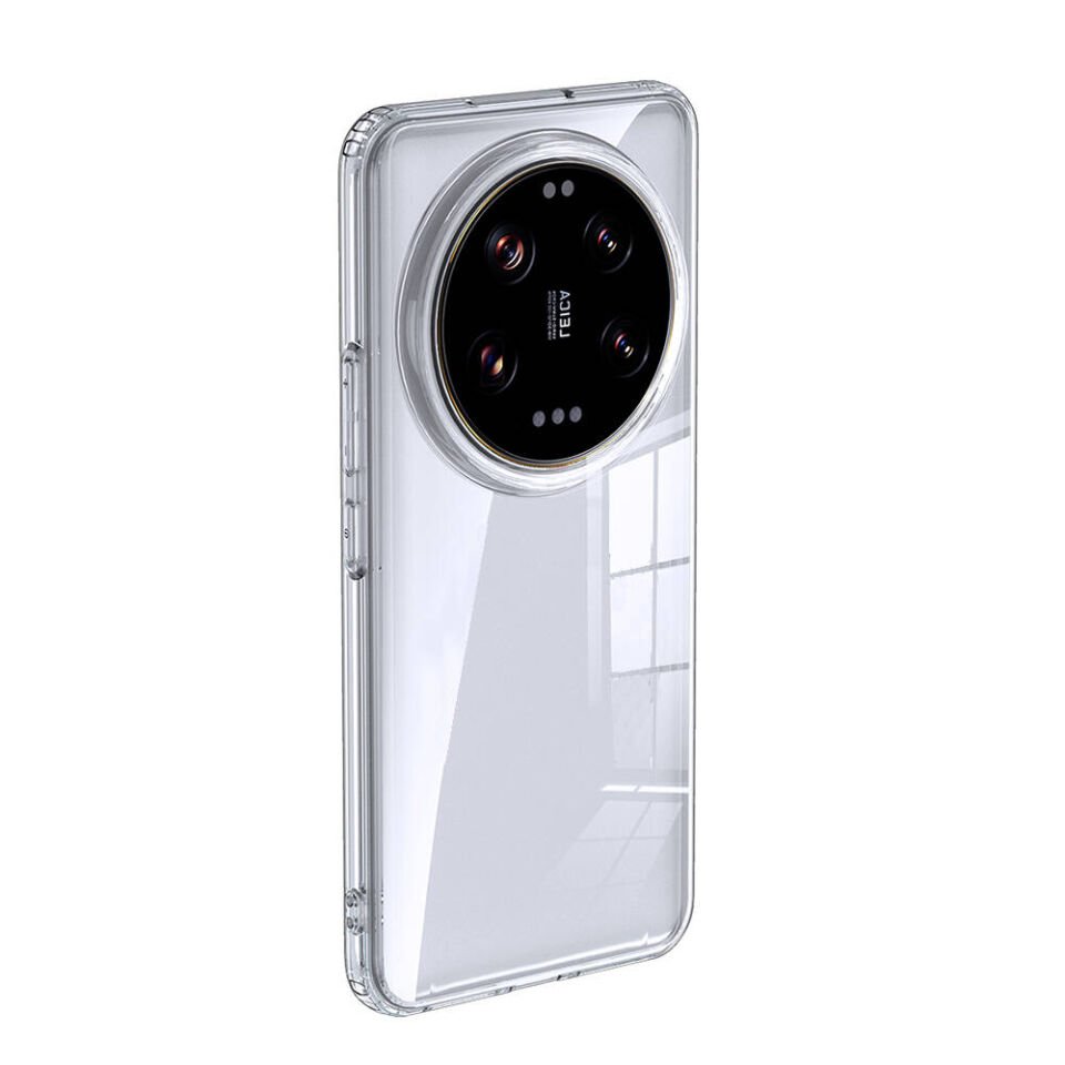 Xiaomi Mi 14 Ultra Kılıf Köşe Korumalı Arkası Mat Buzlu Sert Kapak (VOLKS) Renksiz