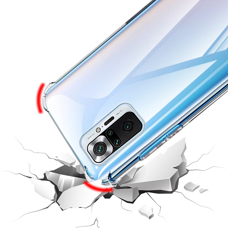 Xiaomi Redmi Note 10 Pro Şeffaf Kılıf Köşelerde Darbelere Karşı Ultra Kalınlık (ANTİSHOCK) Renksiz