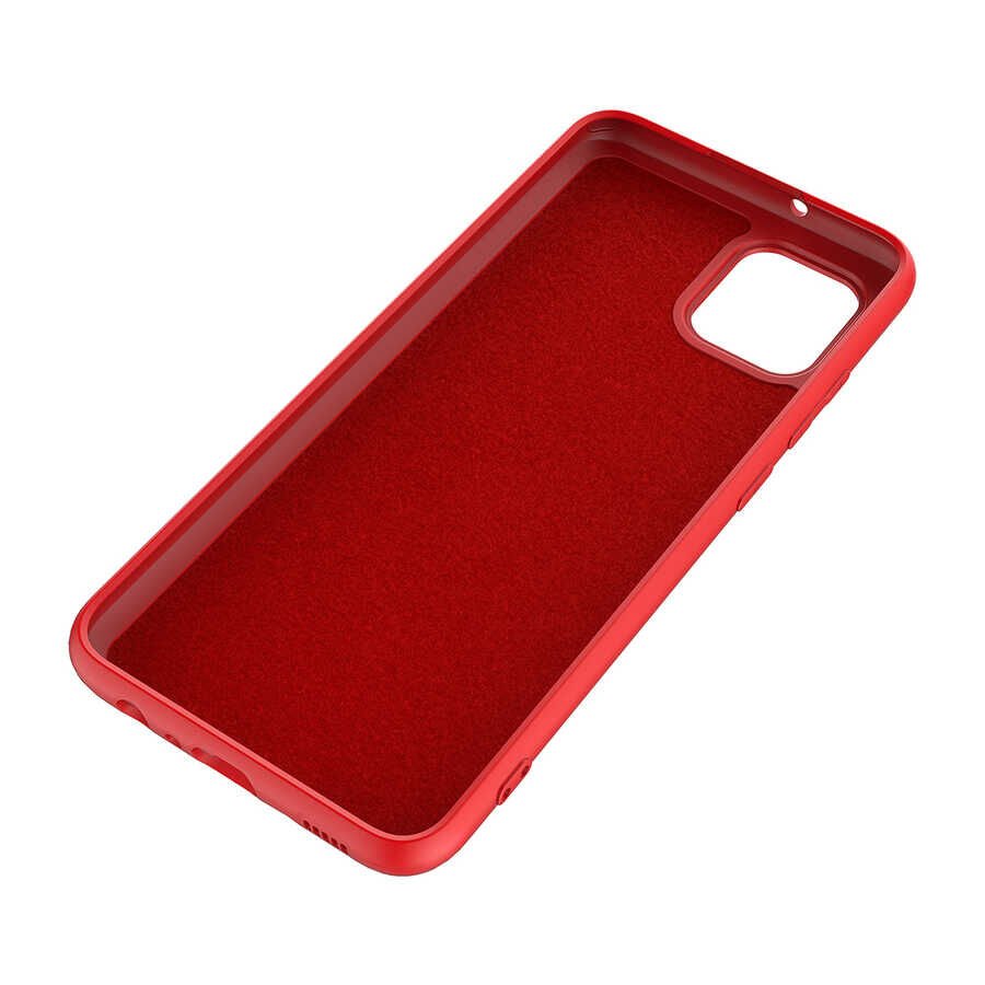 Samsung Galaxy A03 Kadife İç Yüzey Yumuşak Dokulu Kamera Korumalı İnce Kapak (MARA) Kırmızı