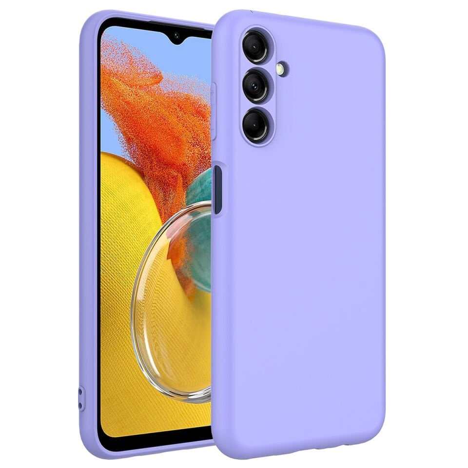 Samsung Galaxy M14 Kadife İç Yüzey Yumuşak Dokulu Kamera Korumalı İnce Kapak (MARA) Lila