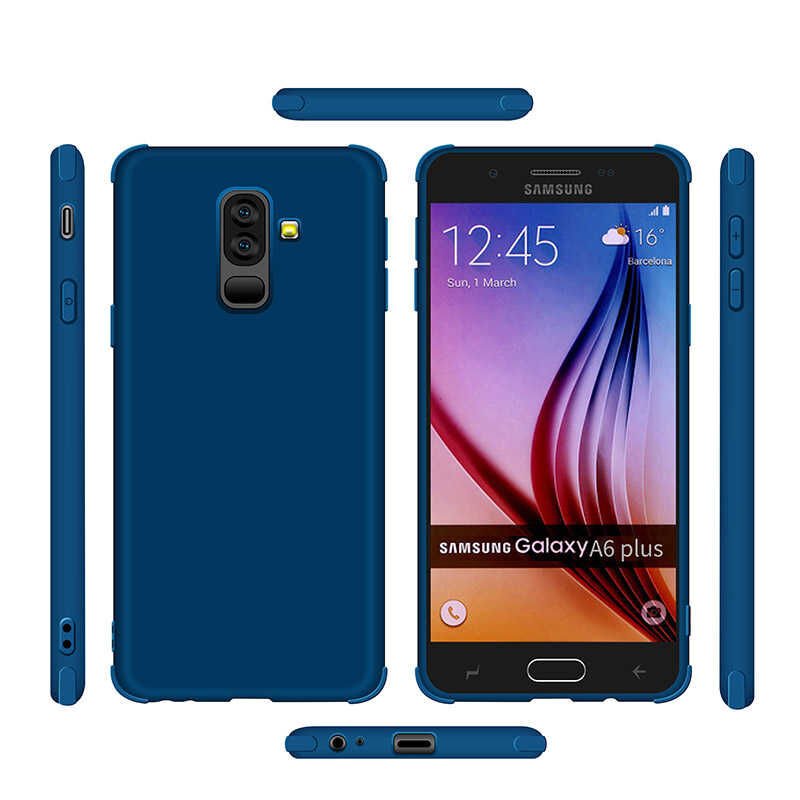 Samsung Galaxy A6 Plus 2018 Sililkon Mat Soft Yüzeyli Kapak (NEVA) Lacivert