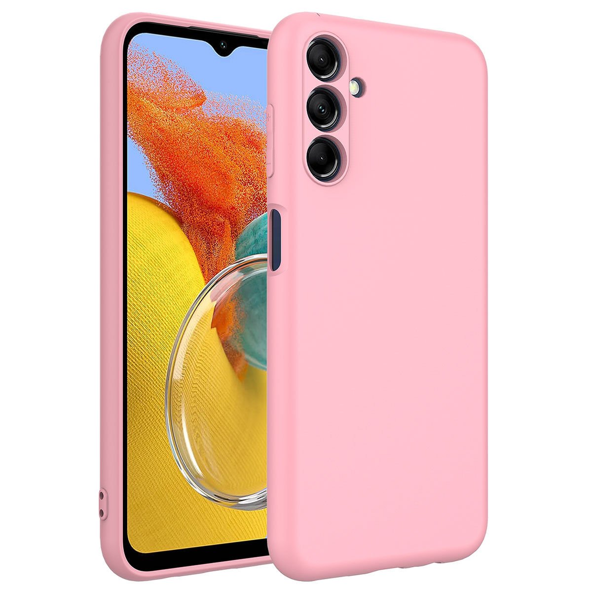 Samsung Galaxy M14 Kadife İç Yüzey Yumuşak Dokulu Kamera Korumalı İnce Kapak (MARA) Pembe