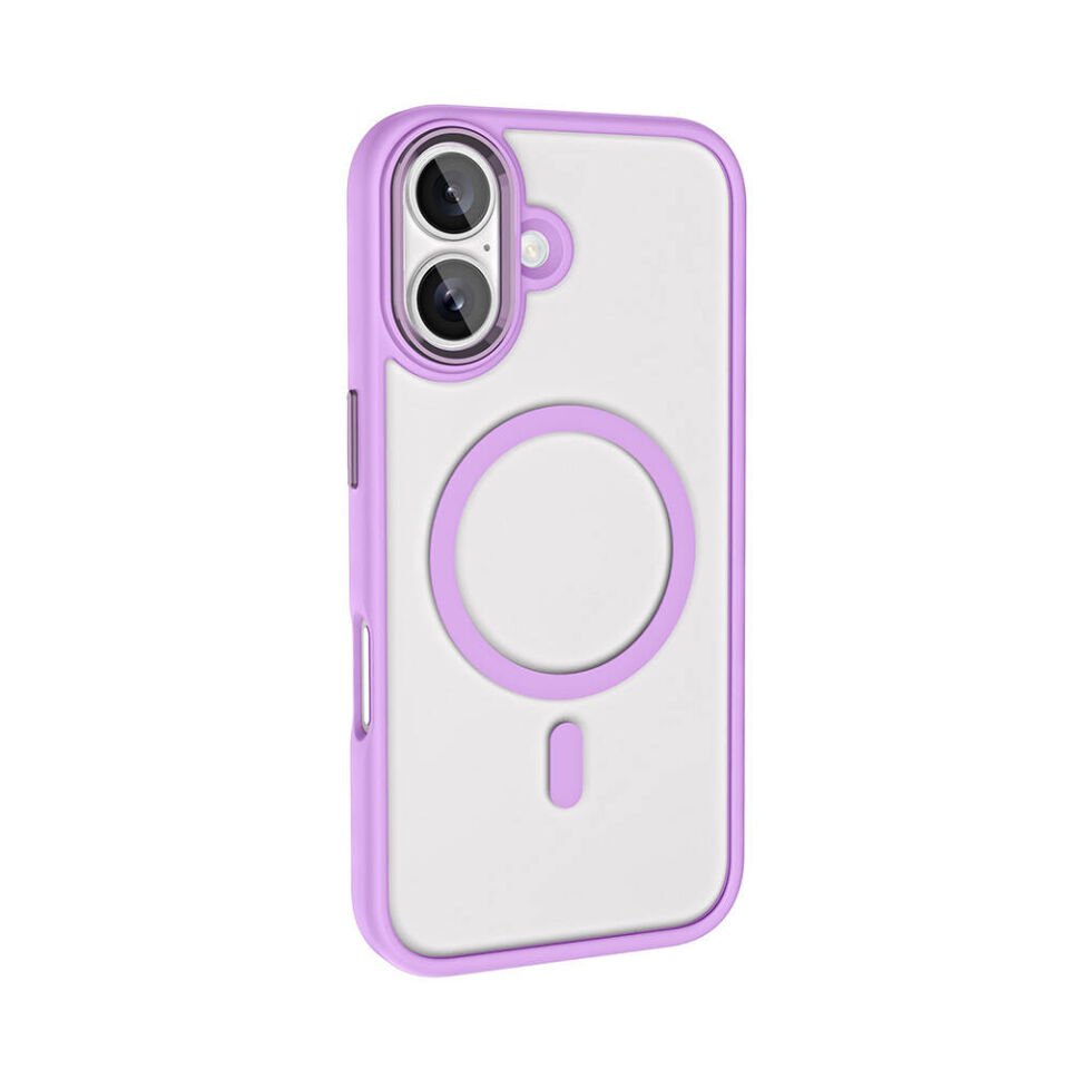 Apple iPhone 16 Plus Kılıf Kamera Çıkıntılı Şarj Destekli Renkli Hassas Butonlu Kapak (Krom-Mag) Pembe