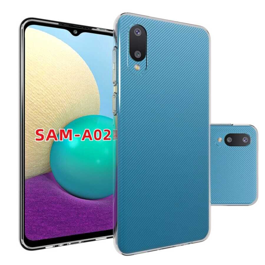 Samsung Galaxy A02 Şeffaf Kılıf Yumuşak İnce Tasarımlı Kapak (SÜPER) Renksiz