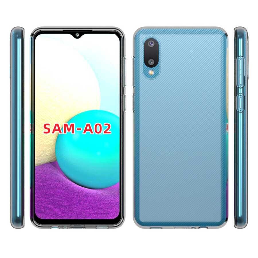 Samsung Galaxy A02 Şeffaf Kılıf Yumuşak İnce Tasarımlı Kapak (SÜPER) Renksiz