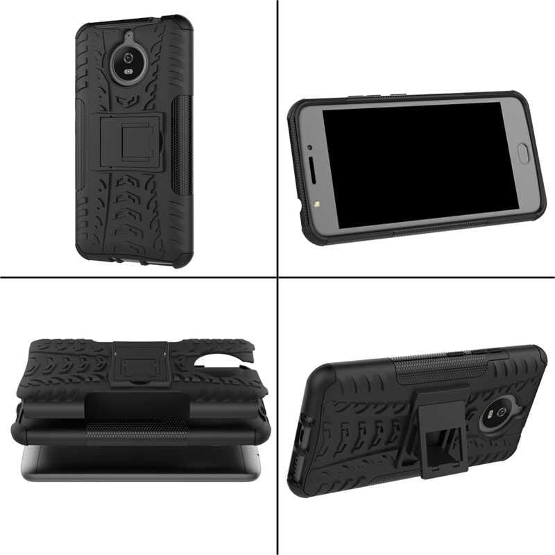 Lenovo Moto G5S  Kılıf Standlı Korunaklı Silikon Kapak (hibrit) Turuncu