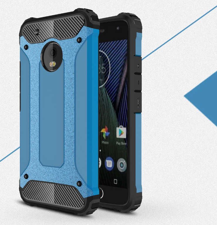 Lenovo Moto G5S Plus Kılıf Armor Köşe Korumalı Çift Katman Tank Zırh Kapak (CRASH) Siyah