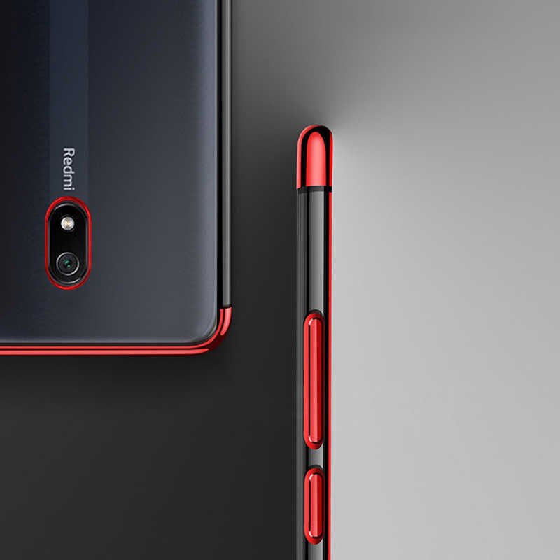Xiaomi Redmi 8A Kılıf Dört Köşe Renkli Lazer Şeffaf Silikon Kapak (GLİTTER) Siyah