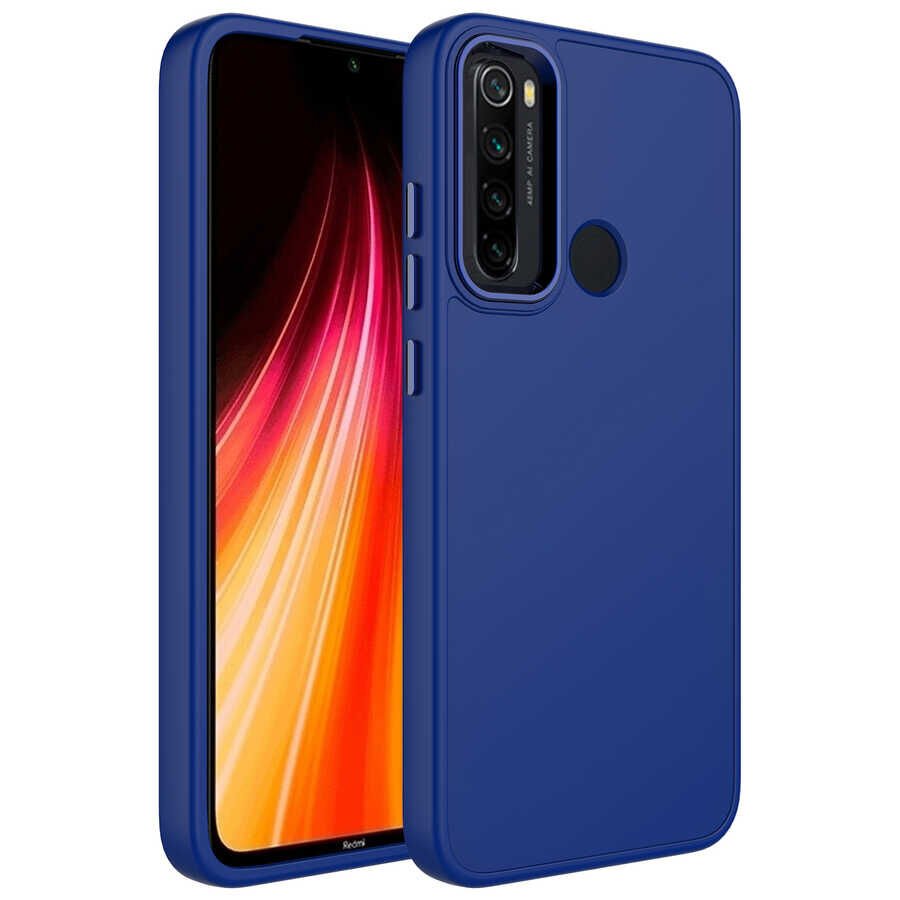 Xiaomi Redmi Note 8 Kılıf Metal Çerçeve ve Buton Tasarımlı Silikon HEPTEKİLETİŞİM Luna Kapak
