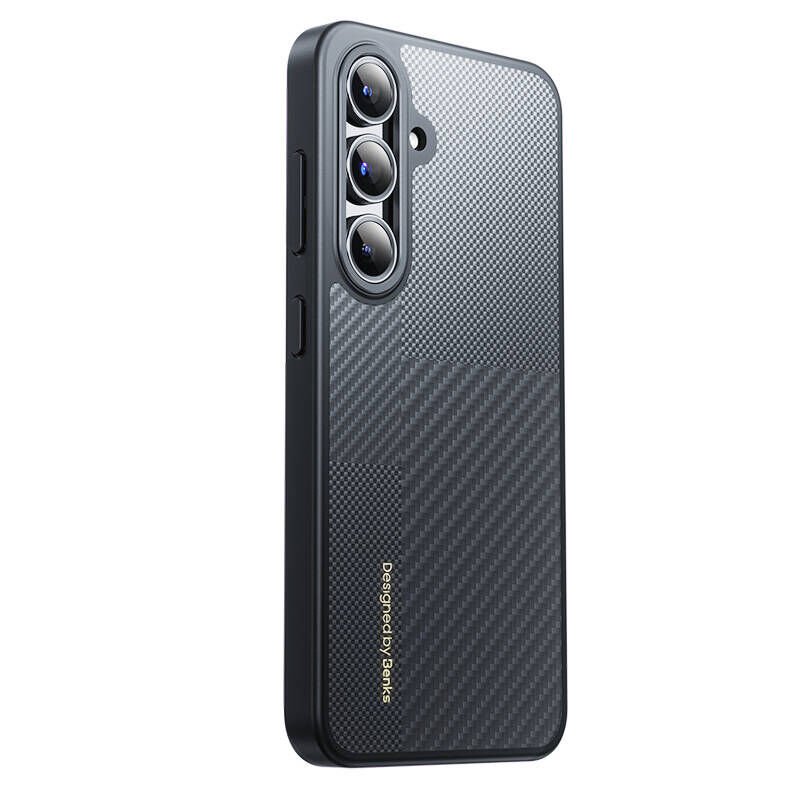 Samsung Galaxy S24 Kılıf Magsafe Şarj Özellikli Karbon Fiber Benks Montage Hybrid ArmorPro Kevlar Kapak