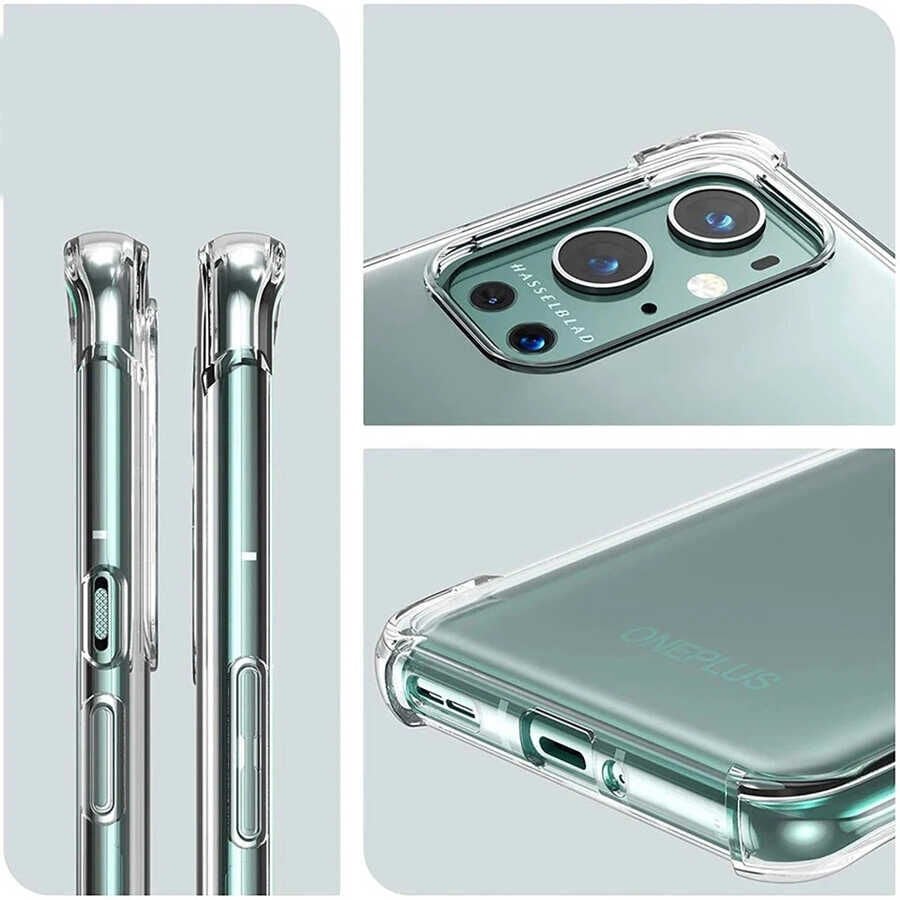 One Plus 9 Pro Şeffaf Kılıf Köşelerde Darbelere Karşı Ultra Kalınlık (ANTİSHOCK) Renksiz