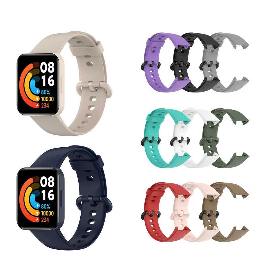 Xiaomi Redmi Watch 2 Lite Silikon Kordon Soft ve Pürüzsüz Yüzeyli Kordon (Klasik) Siyah