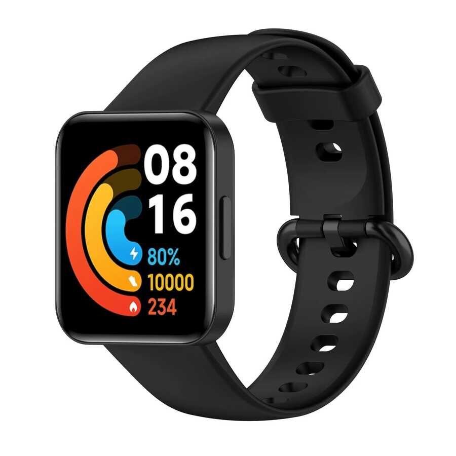 Xiaomi Redmi Watch 2 Lite Silikon Kordon Soft ve Pürüzsüz Yüzeyli Kordon (Klasik) Siyah