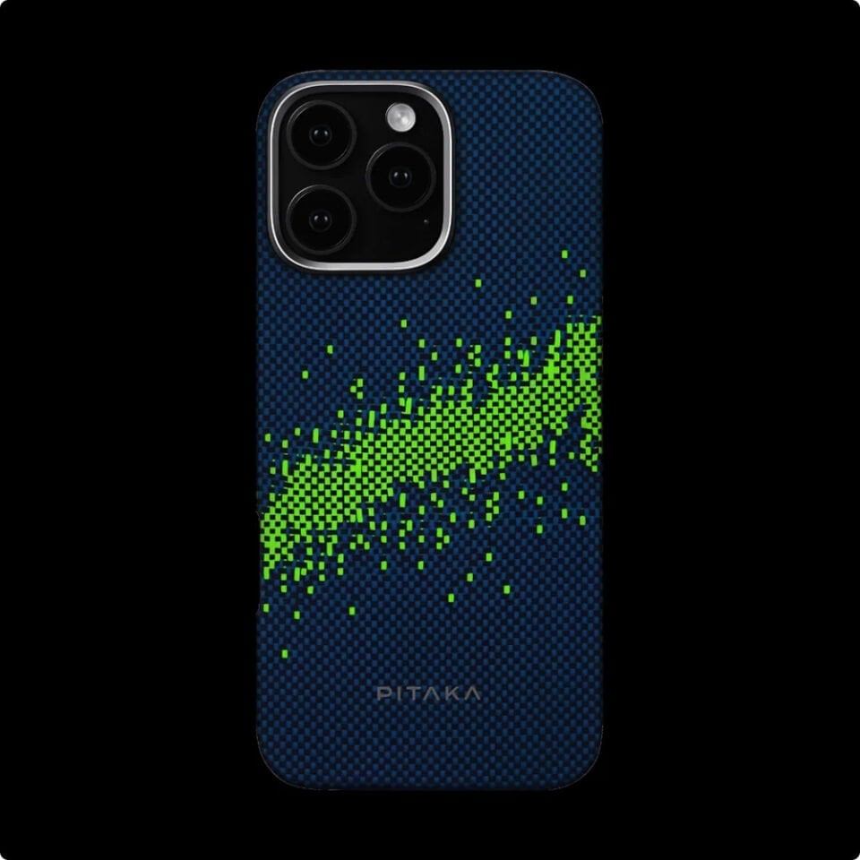 Apple iPhone 15 Pro Max Kılıf Magsafe Şarj Özellikli Lumintex Teknolojili Fosforlu Özellikli Aramid Fiber Pitaka Tactile Woven Starpeak Serisi Milky Way Samsung Galaxy Kapak