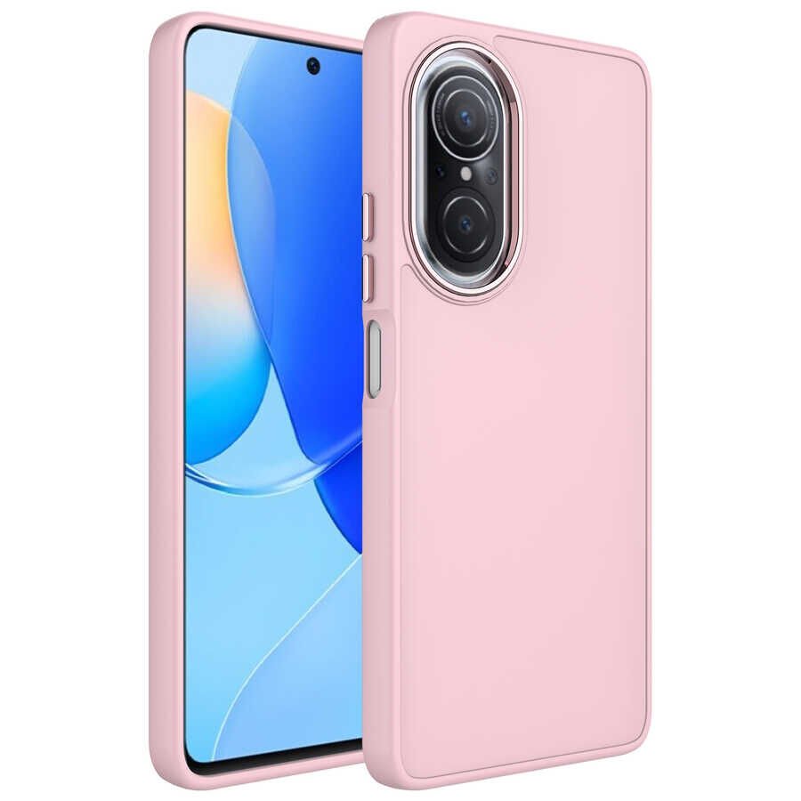Huawei Nova 9 SE Kılıf Metal Çerçeve ve Buton Tasarımlı Silikon HEPTEKİLETİŞİM Luna Kapak