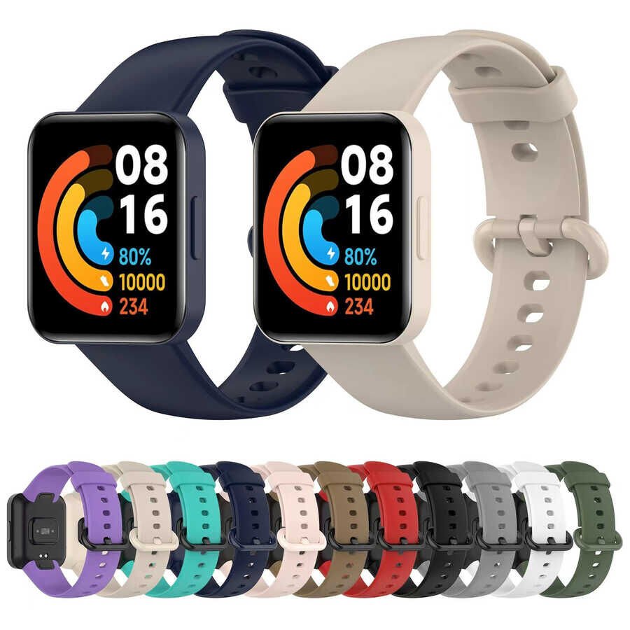 Xiaomi Redmi Watch 2 Lite Silikon Kordon Soft ve Pürüzsüz Yüzeyli Kordon (Klasik) Kırmızı