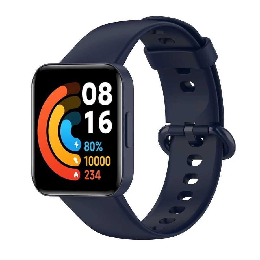 Xiaomi Redmi Watch 2 Lite Silikon Kordon Soft ve Pürüzsüz Yüzeyli Kordon (Klasik) Lacivert