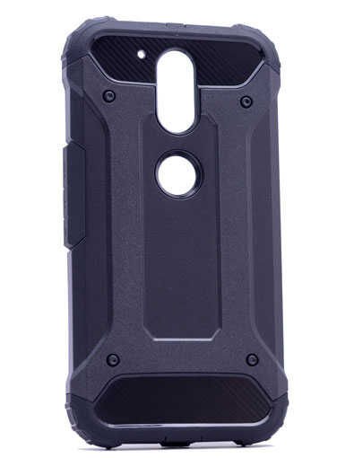 Lenovo Lenova Moto G4 Kılıf Armor Köşe Korumalı Çift Katman Tank Zırh Kapak (CRASH) Gri